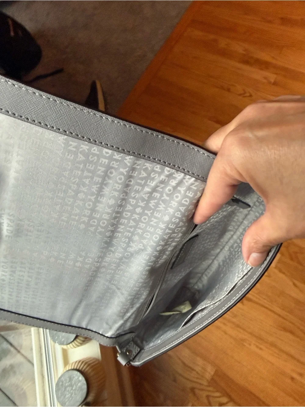 kate Spade Gray Leather Crossbody Bag